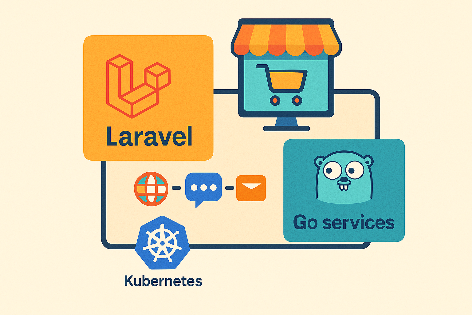 Example of Laravel and Go in an e-commerce microservices setup